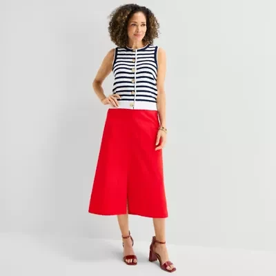 Liz Claiborne Womens Midi A-Line Skirt