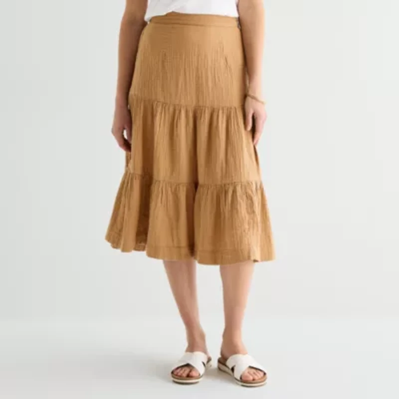 St. John's Bay Womens Long A-Line Skirt