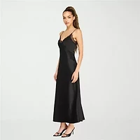 belle vie Womens Sleeveless Midi Slip Dress