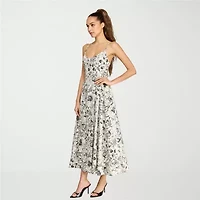 belle vie Womens Sleeveless Midi A-Line Dress