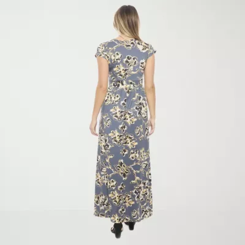 24seven Comfort Apparel Womens Sleeveless Abstract Maxi Dress