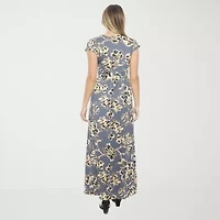 24seven Comfort Apparel Womens Sleeveless Abstract Maxi Dress
