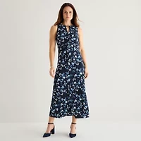 Studio 1 Womens Sleeveless Floral Maxi Dress