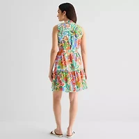 Willow Glenn Womens Sleeveless Floral Fit + Flare Dress