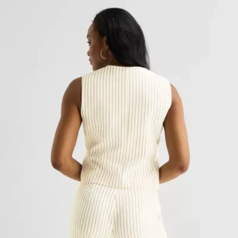 Black Label by Evan-Picone Womens Striped Classic Fit Suit Vest
