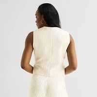 Black Label by Evan-Picone Womens Striped Classic Fit Suit Vest