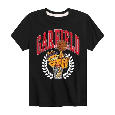 Little & Big Kid Boys Crew Neck Short Sleeve Regular Fit Garfield Graphic T-Shirt