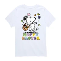 Hoppy Easter Little & Big Kid Boys Crew Neck Short Sleeve Regular Fit Peanuts Snoopy Graphic T-Shirt