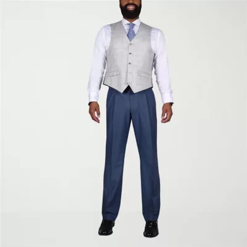 Steve Harvey Mens Stretch Fabric Classic Fit Pleated Front Suit Pant