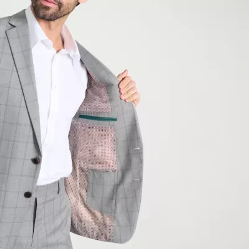 CRICKETEER™ Mens Windowpane Stretch Fabric 2-pc. Suit Set