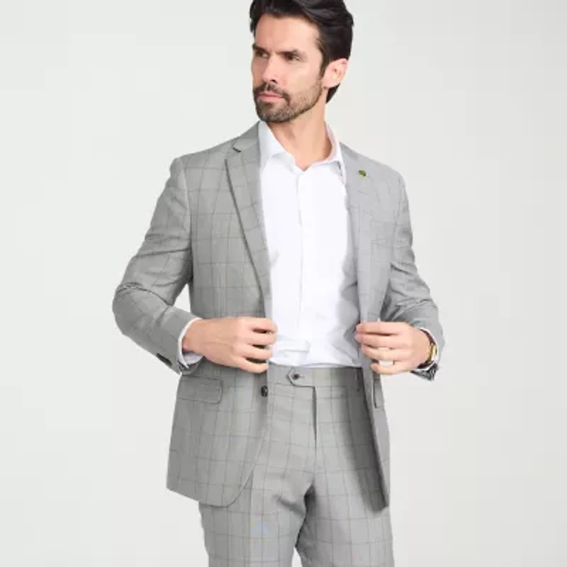 CRICKETEER™ Mens Windowpane Stretch Fabric 2-pc. Suit Set