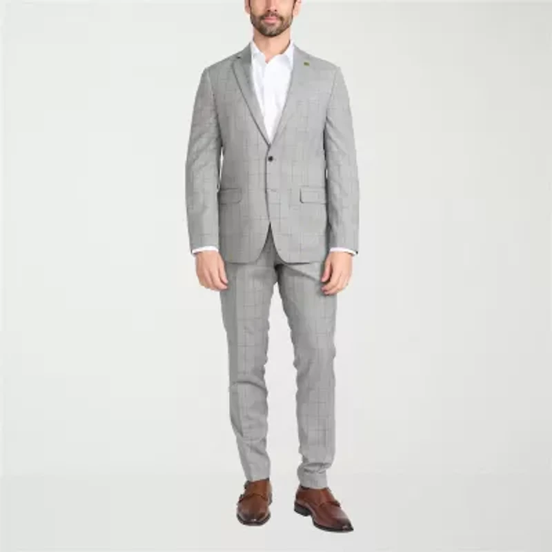 CRICKETEER™ Mens Windowpane Stretch Fabric 2-pc. Suit Set