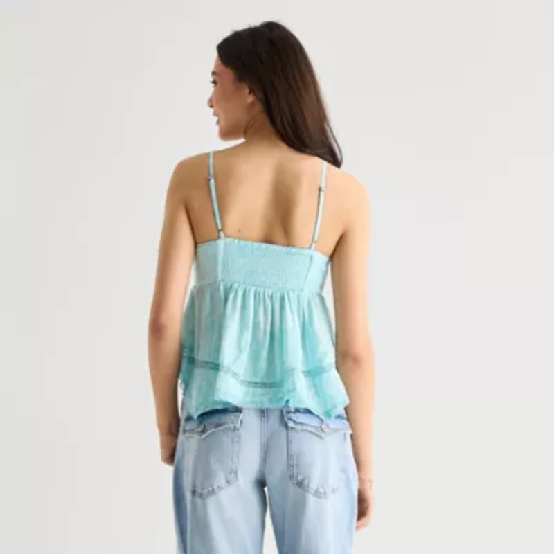 Arizona Womens Juniors Sleeveless Babydoll Top