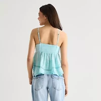 Arizona Womens Juniors Sleeveless Babydoll Top