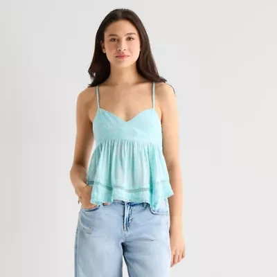 Arizona Womens Juniors Sleeveless Babydoll Top