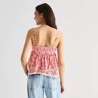 Arizona Womens Juniors Sleeveless Babydoll Top