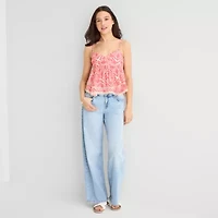 Arizona Womens Juniors Sleeveless Babydoll Top