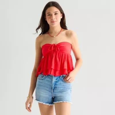 Arizona Womens Juniors Babydoll Top