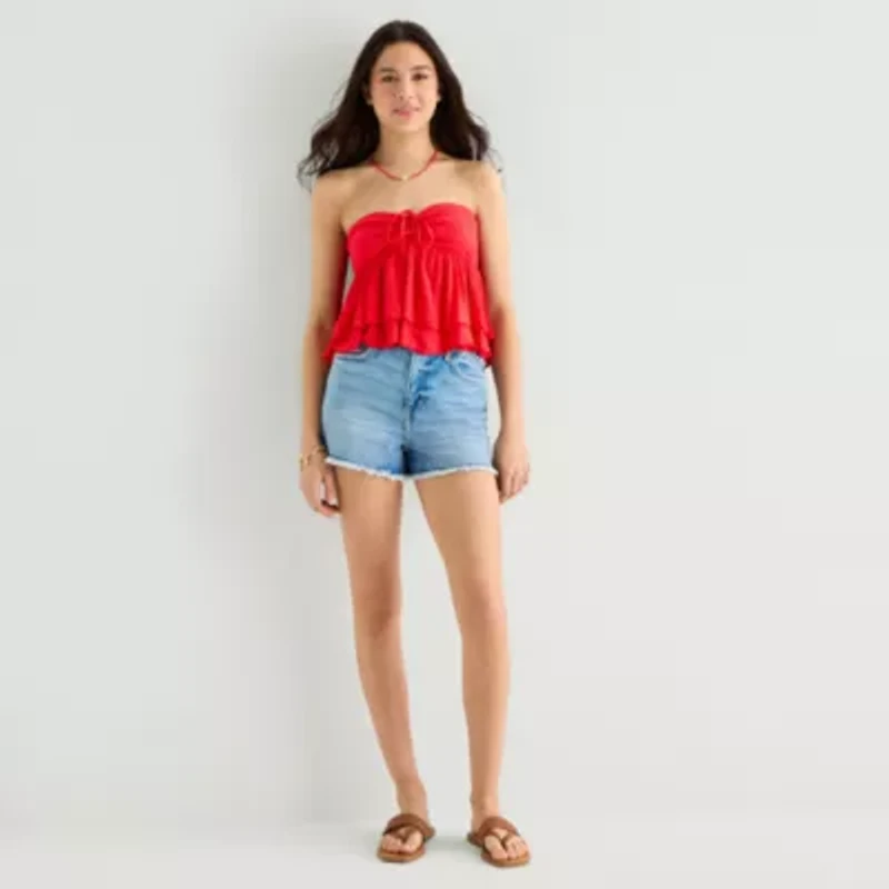 Arizona Womens Juniors Babydoll Top