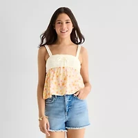 Arizona Womens Juniors Square Neck Sleeveless Tank Top