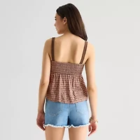 Arizona Womens Juniors Square Neck Sleeveless Tank Top