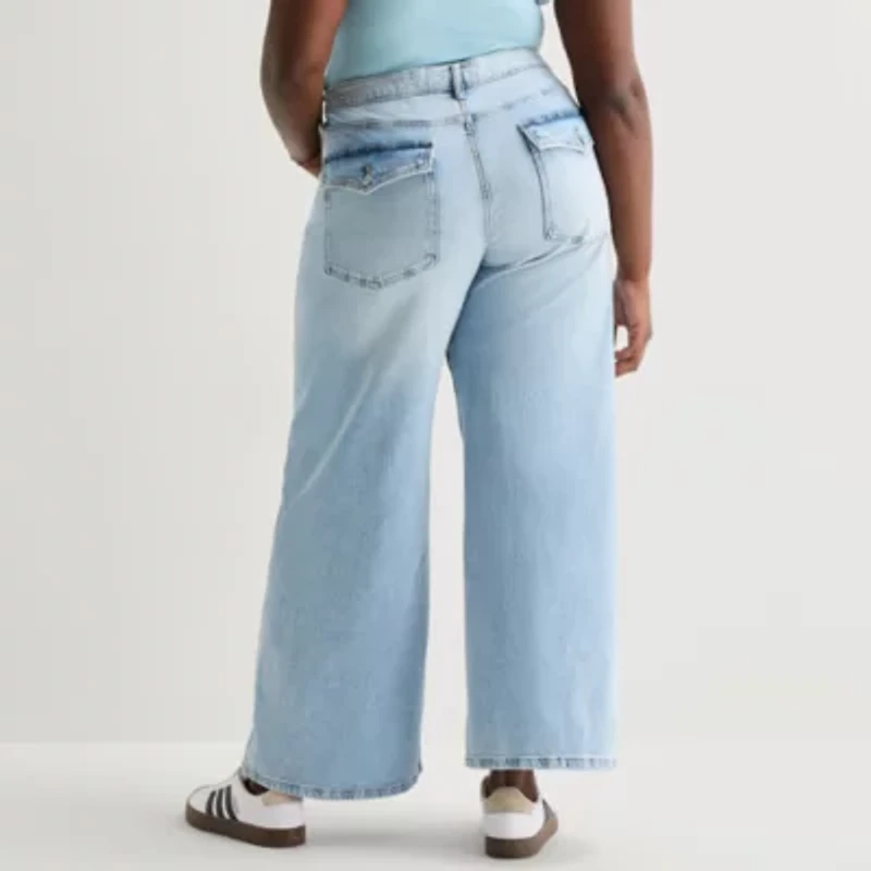 Arizona Womens Juniors Plus Low Rise Baggy Fit Jean