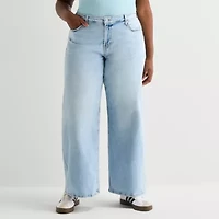 Arizona Womens Juniors Plus Low Rise Baggy Fit Jean