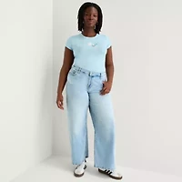 Arizona Womens Juniors Plus Low Rise Baggy Fit Jean