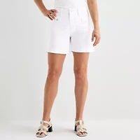 Liz Claiborne Womens 6" Mid Rise Denim Short