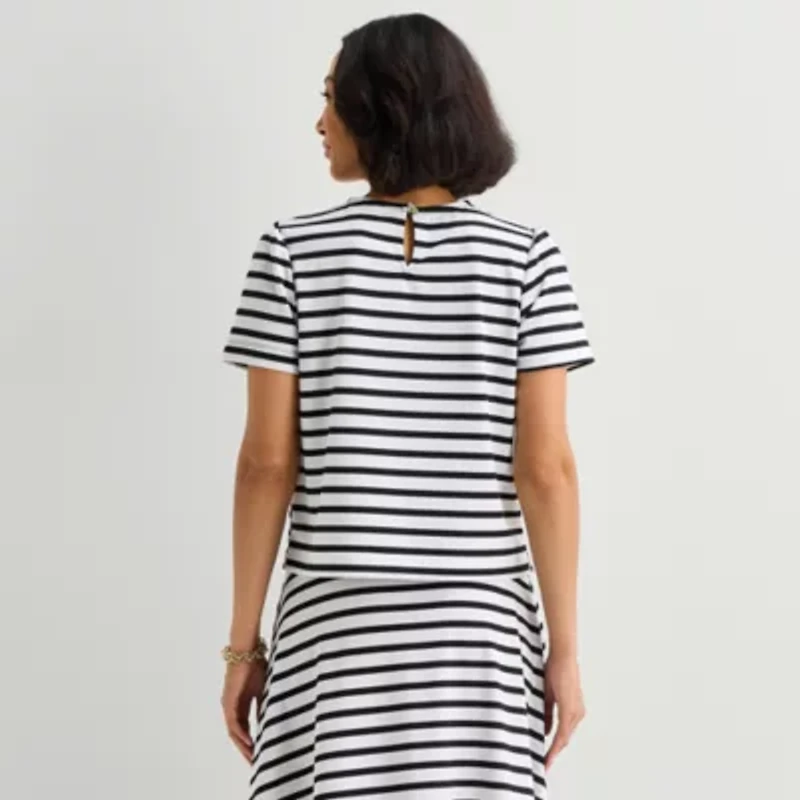 Liz Claiborne Womens Crew Neck Short Sleeve T-Shirt