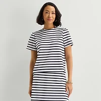 Liz Claiborne Womens Crew Neck Short Sleeve T-Shirt