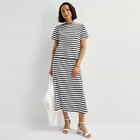 Liz Claiborne Womens Crew Neck Short Sleeve T-Shirt