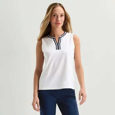 Liz Claiborne Womens V Neck Sleeveless Blouse