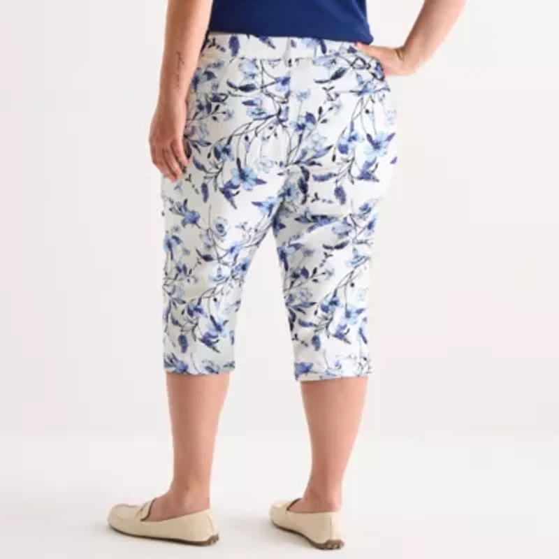 St. John's Bay Womens Plus Skinny Mid Rise Capri Pant