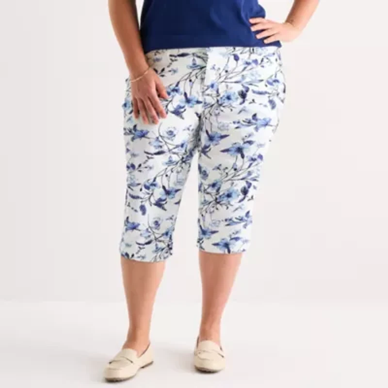 St. John's Bay Womens Plus Skinny Mid Rise Capri Pant