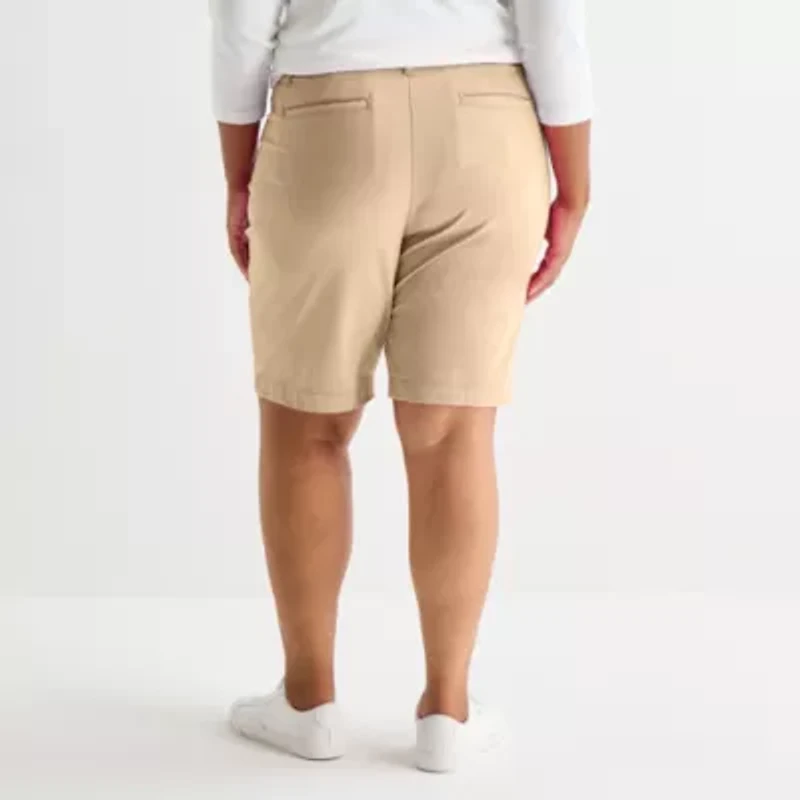 St. John's Bay Womens 11" Mid Rise Plus Bermuda Short