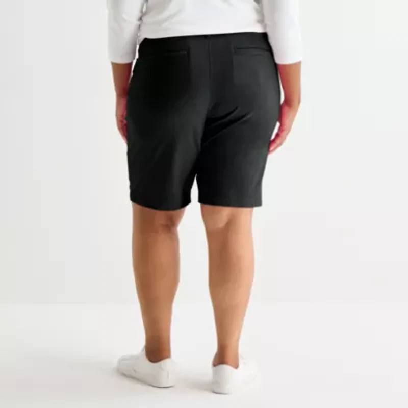 St. John's Bay Womens 11" Mid Rise Plus Bermuda Short