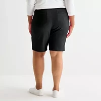 St. John's Bay Womens 11" Mid Rise Plus Bermuda Short