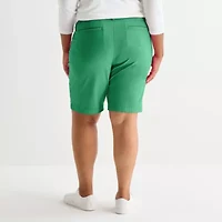 St. John's Bay Womens 11" Mid Rise Plus Bermuda Short