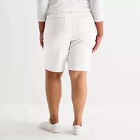 St. John's Bay Womens 11" Mid Rise Plus Bermuda Short
