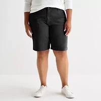 St. John's Bay Womens 11" Mid Rise Plus Bermuda Short