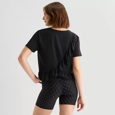Xersion Ruffle Womens Quick Dry Active T-Shirt