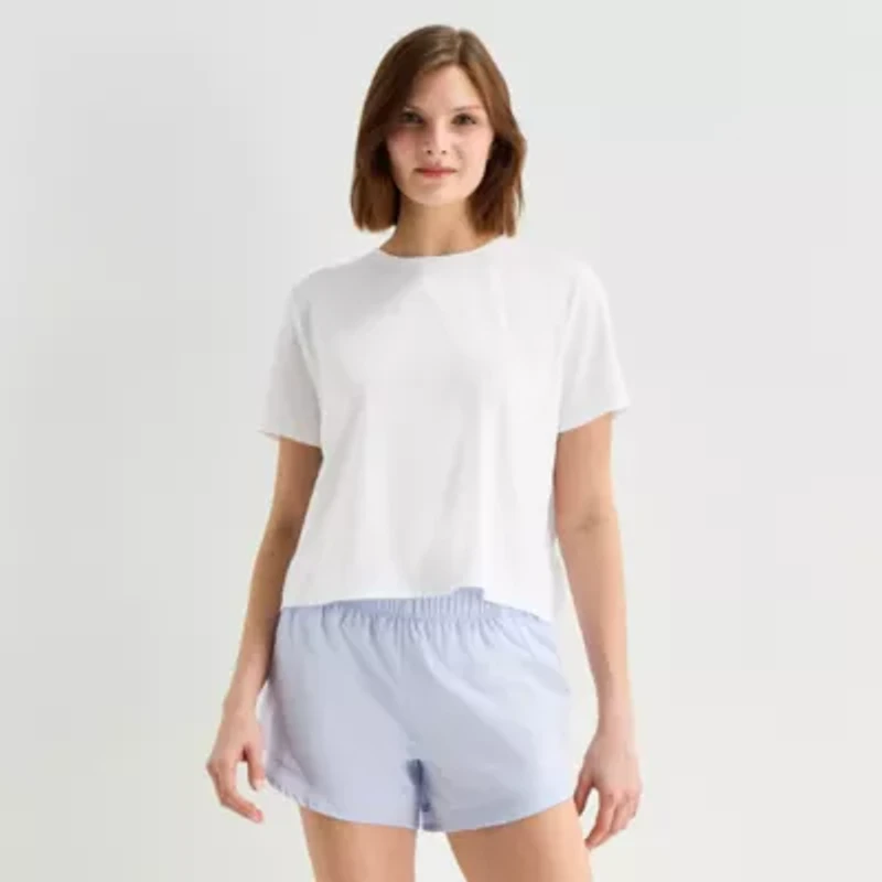 Xersion Ruffle Womens Quick Dry Active T-Shirt