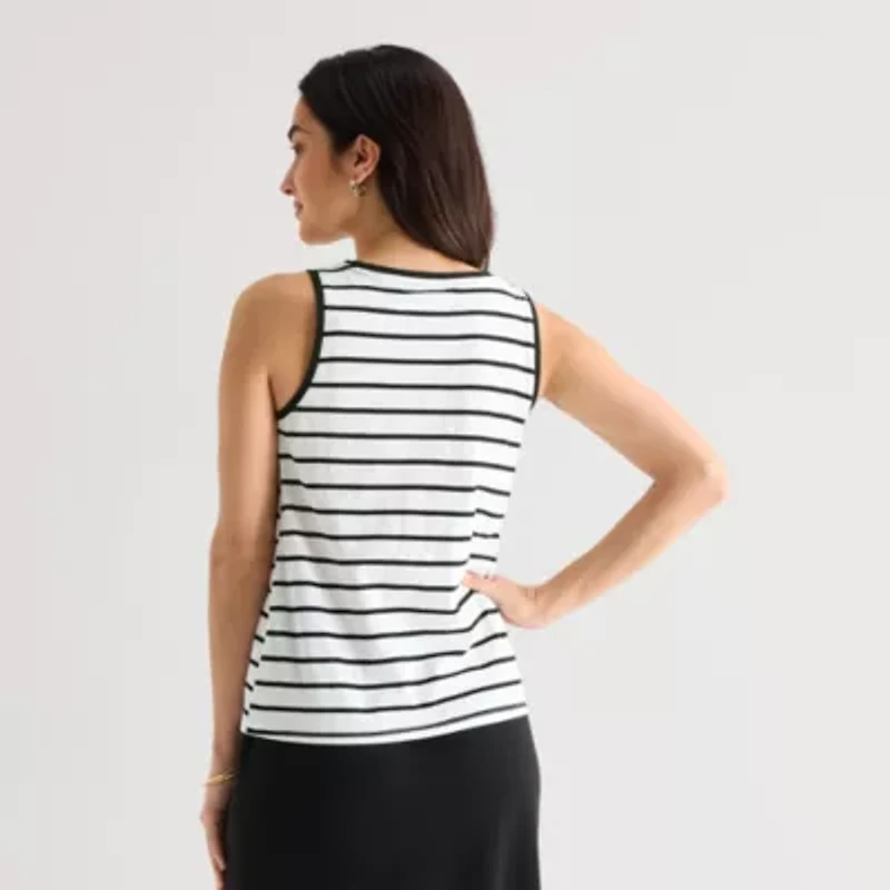 St. John's Bay Womens Crew Neck Sleeveless Tank Top