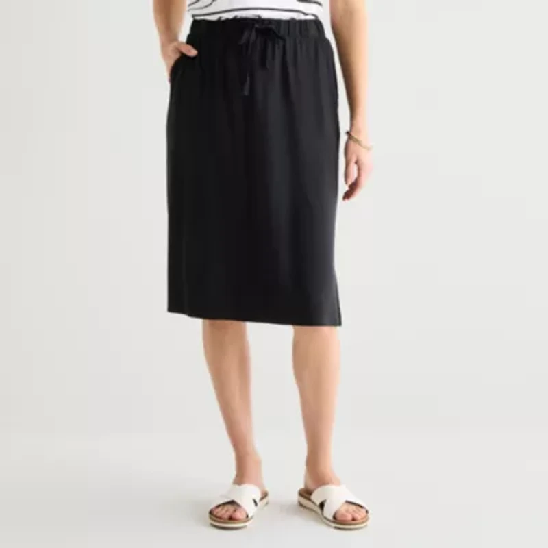 St. John's Bay Womens Midi A-Line Skirt