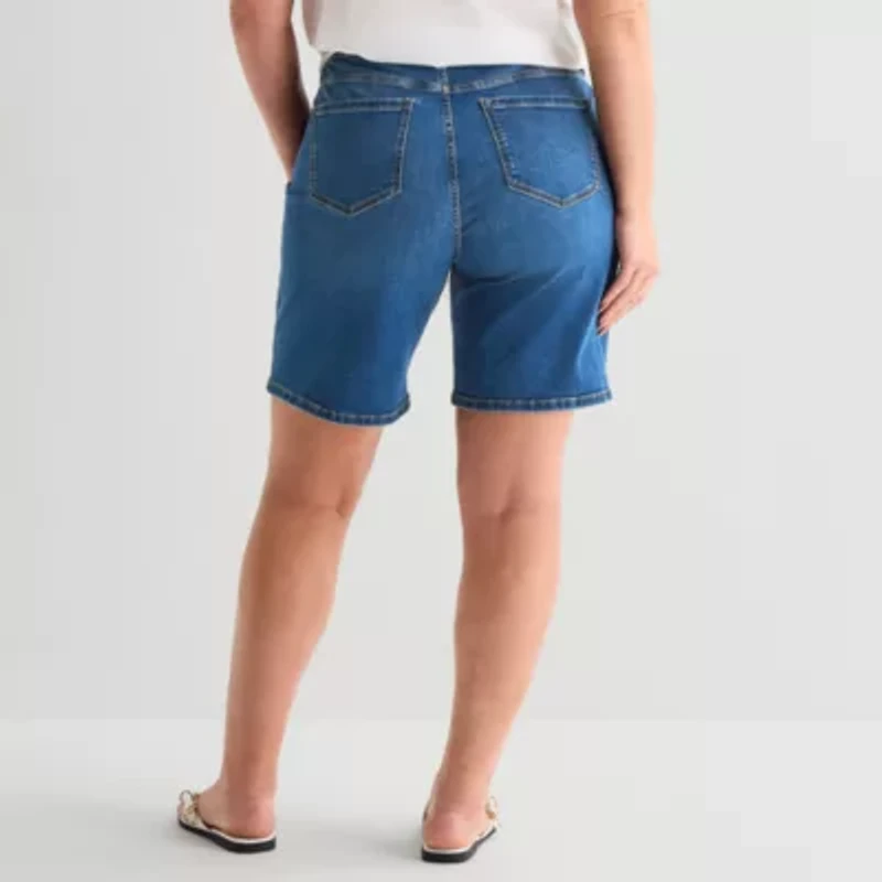 Liz Claiborne Lana Womens 9" Plus Denim Short