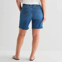Liz Claiborne Lana Womens 9" Plus Denim Short