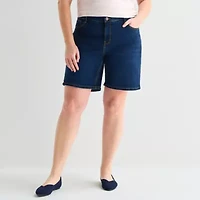 Liz Claiborne Lana Womens 9" Plus Denim Short