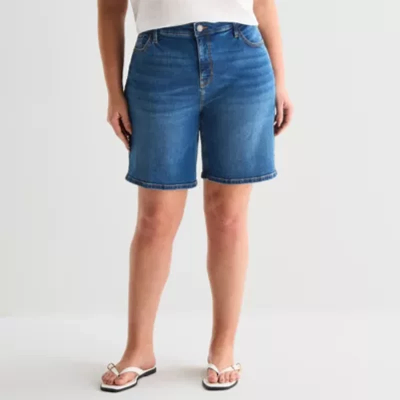 Liz Claiborne Lana Womens 9" Plus Denim Short