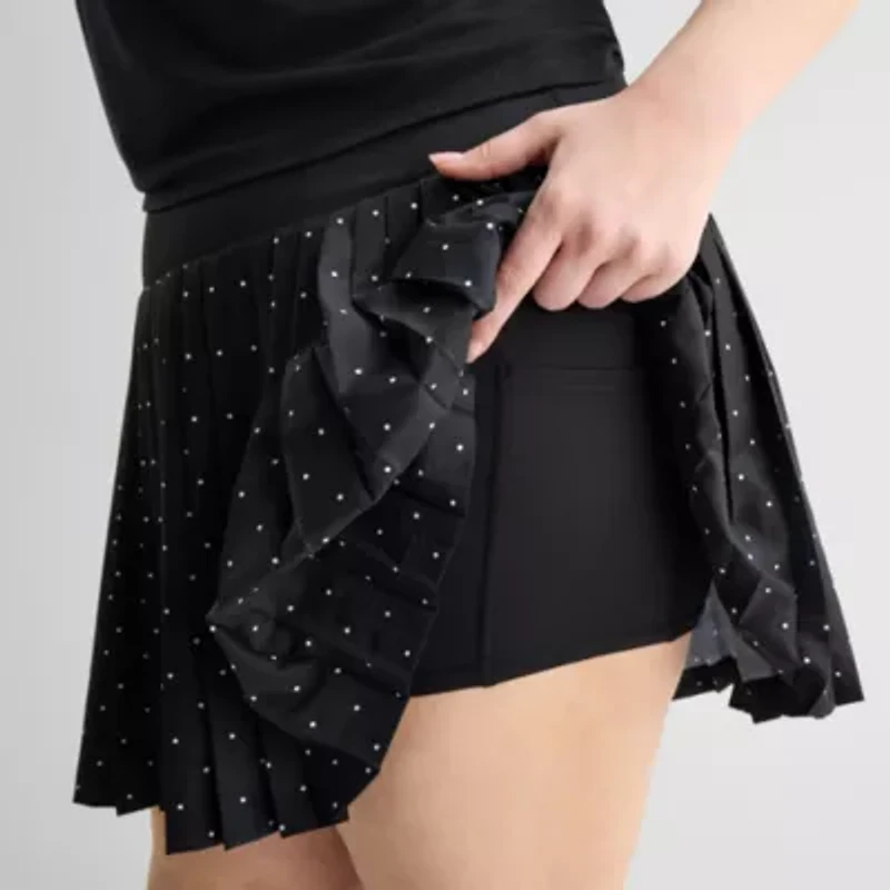 Xersion Pleated Womens 5" High Rise Plus Skort